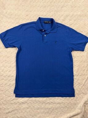 Nautica Men’s Blue Short-Sleeve Polo with Embroidered Sail Logo